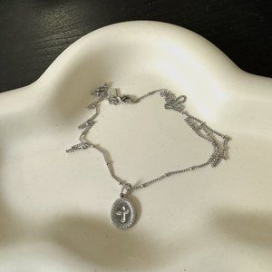 Jaclyn Roxanne Mini Cross Coin Necklace